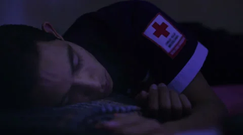 Paramedic resting before emergency call Stock Footage 34653629