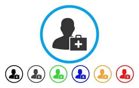 Paramedic Rounded Icon Stock Illustration