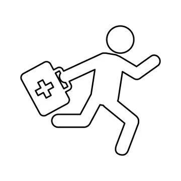 Paramedic running isolated icon Illustrazione stock
