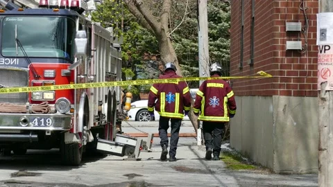 Paramedic with silver helmets Stock Footage 139664306
