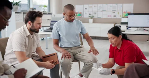 Paramedic, talking and lesson for first aid training or emergency healthcare Stock Footage 297170381