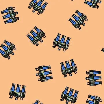 Paramedic team ambulance vector seamless pattern Stock Illustration