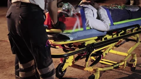 Paramedics in accident Stock Footage