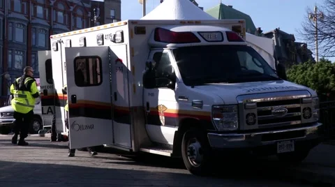 Paramedics in Ambulance Video stock 43861068