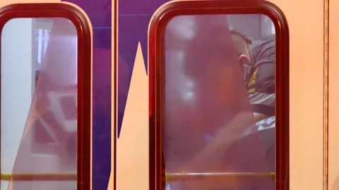 Paramedics doing CPR inside ambulance with closed doors Stock Footage 77895295