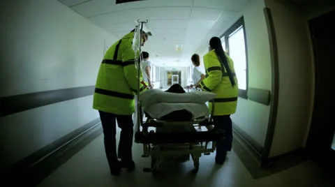 Paramedics Hospital Staff Child Patient Emergency Stock Footage
