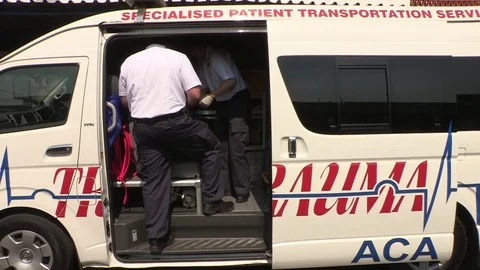 Paramedics preparing in ambulance Stock Footage 84735019