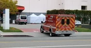 Paramedics Turning Into Emergency Entrance During The Coronavirus Scare Stock Footage