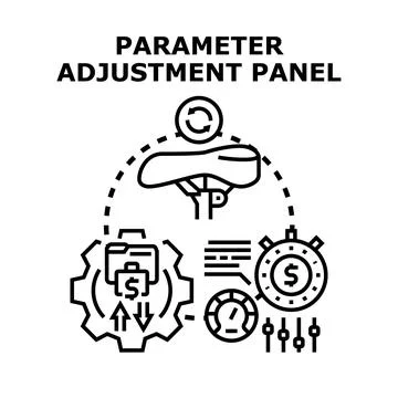 Parameter adjustment panel optimizing financial settings concept Stock Illustration