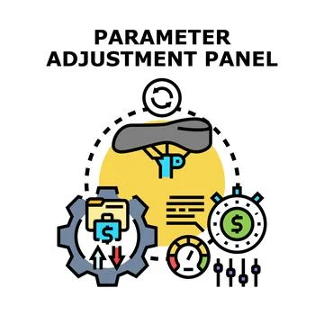 Parameter adjustment panel optimizing financial settings concept Stock Illustration
