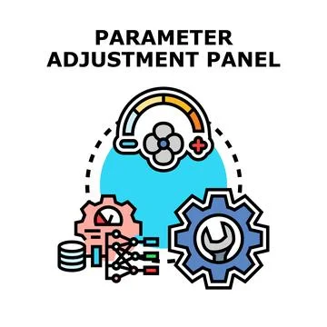 Parameter adjustment panel for system settings management Stock Illustration