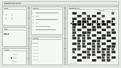 Parameter Matrix Data Visualization HUD Stock Footage 342119701