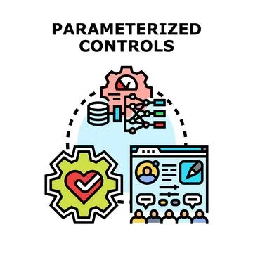 Parameterized controls managing data settings and user experience Stock Illustration