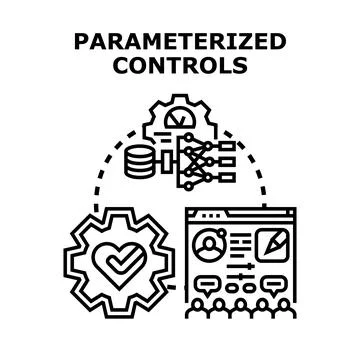 Parameterized controls managing data settings and user experience Stock Illustration