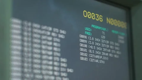 Parameters On A CNC Machine Computer Display During Fabrication Process. Stock Footage 332368474