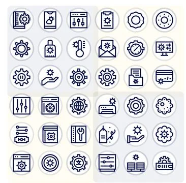 Parameters including 36 Retina Ready Bold Line Vector Illustrations Illustration