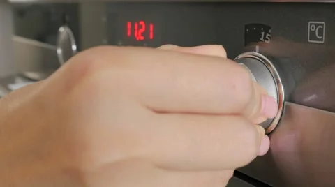 Parameters setting for cooking on digital oven buttons 4K 2160p UltraHD foota Stock Footage 53856756