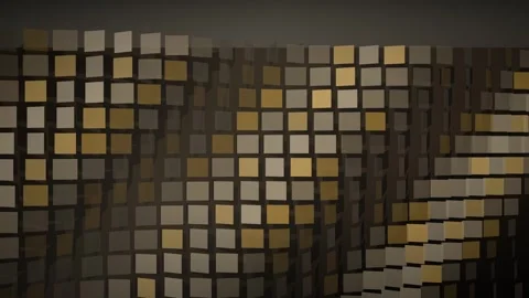 Parametric Facade Wave Loop - Golden Geometric Surface Backdrop Video stock 341956039
