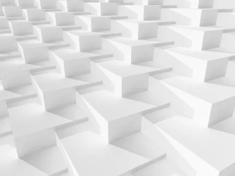 Parametric structure of white boxes. 3d Illustrazione stock