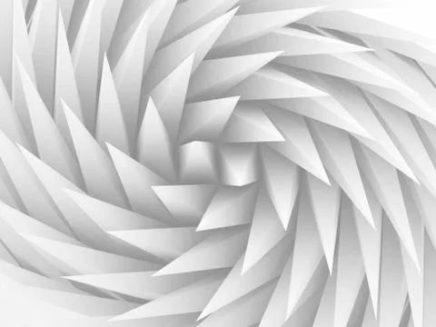 Parametric triangular swirl pattern, 3d Ilustração Stock