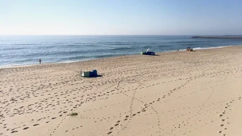 Paramos's beach in Espinho Vídeo Stock 77702238