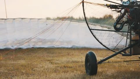 Paramotor, close up low angle shot Stock Photos