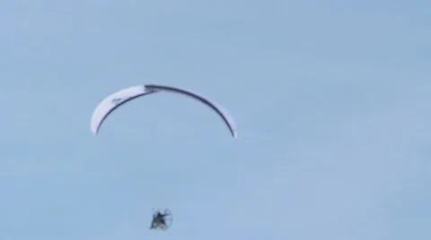 Paramotor doing loops Stock Footage 61151337