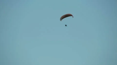 Paramotor flying in the air Stock Footage 53510494