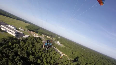 Paramotorist's Wing Collapses Causing Crash, Charleston, South Carolina, USA - 2 Stock Footage 205212709