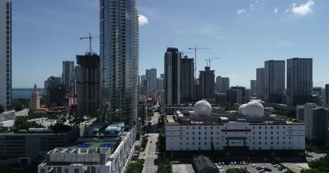 Paramount and the towers under construction in Miami Stock Footage 149179366
