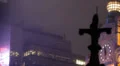 Paramount Building Clock Tower Times Square New York City Foggy Night Lights HD Footage