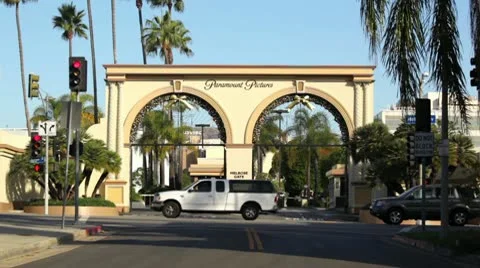 Paramount Pictures Entrance In Hollywood Stock Footage