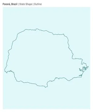 Parana, Brazil. Simple vector map. State shape. Outline style. Border of Pa.. Stock Illustration
