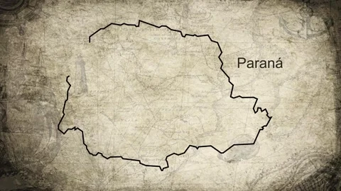 Parana map drawn on a cartography background sheet of paper Vídeo Stock 315435818
