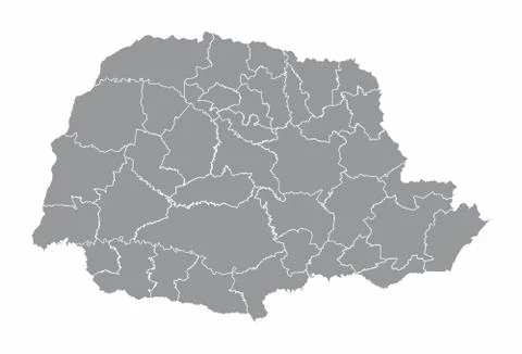 Parana regions map Stock Illustration