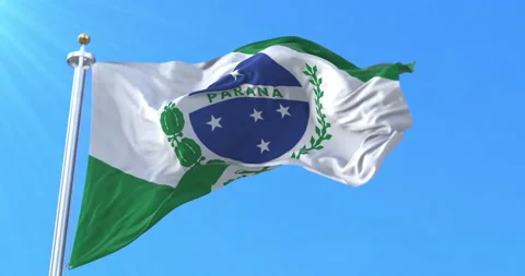 Parana state flag, Brazil. Loop Video stock 156318759