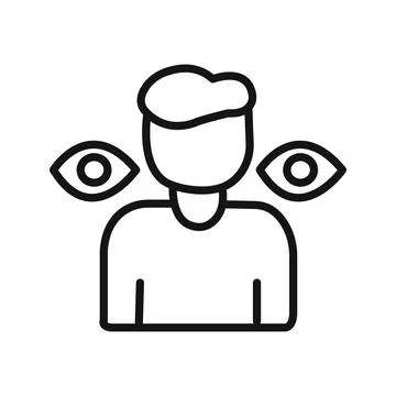Paranoia icon linear graphics set vector イラスト素材