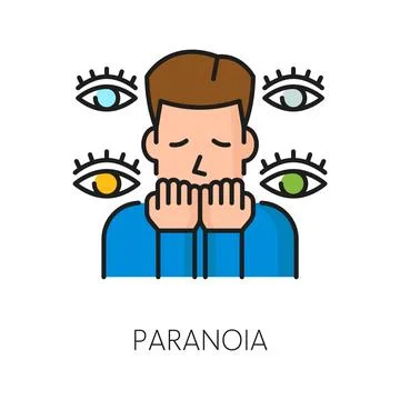 Paranoia psychological disorder problem icon 스톡 일러스트