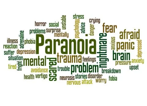 Paranoia word cloud concept 3 Stock-Fotos