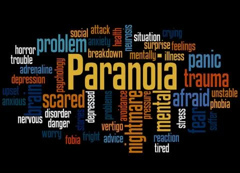 Paranoia word cloud concept 4 Fotos de archivo