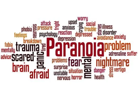 Paranoia word cloud concept Stock-Fotos