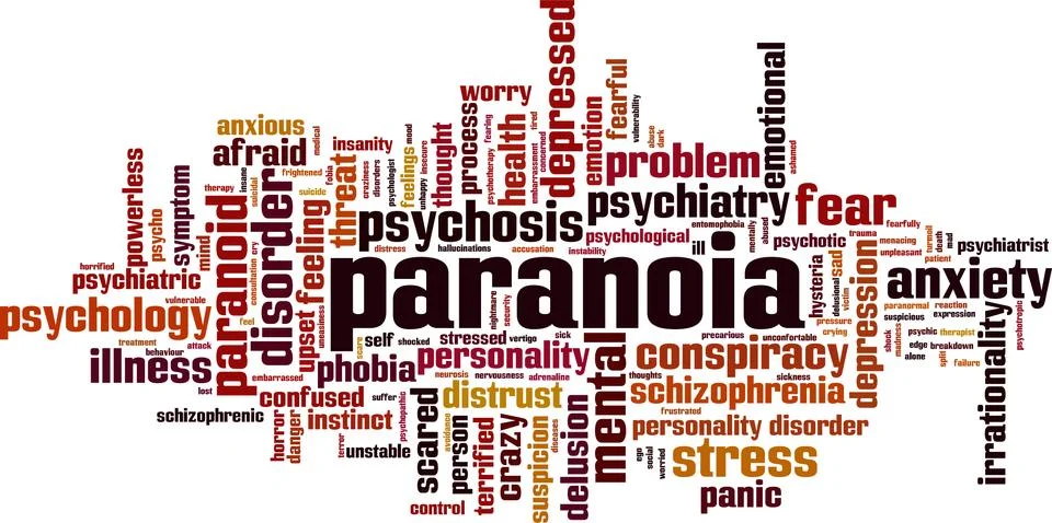 Paranoia word cloud Stock Illustration