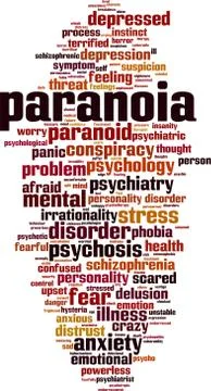 Paranoia word cloud Illustrazione stock