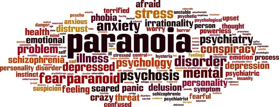 Paranoia word cloud Stock Illustration