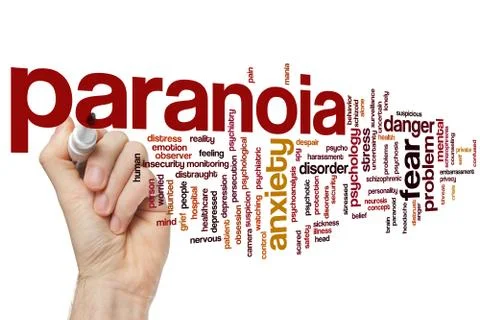 Paranoia word cloud Stock-Fotos