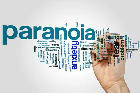 Paranoia word cloud Stock-Fotos