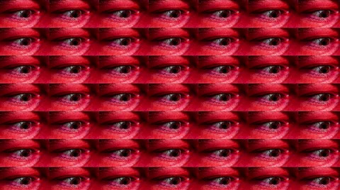 Paranoid psychotic breakdown frantic wall of eyes Stock Footage 45170203