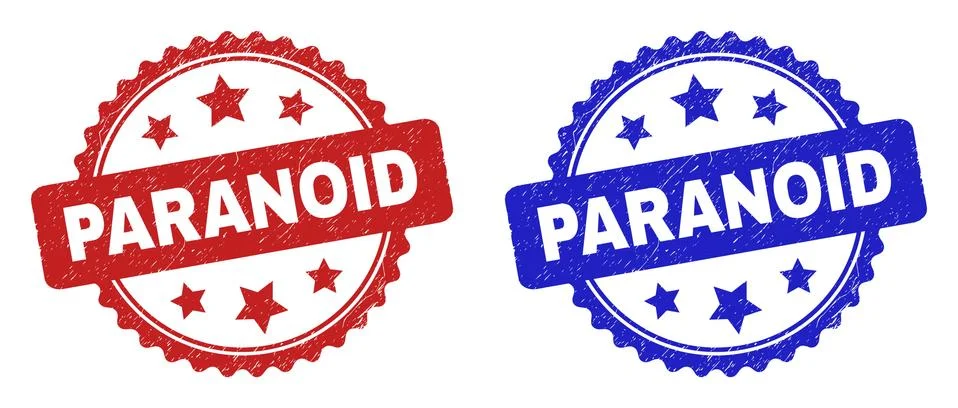 PARANOID Rosette Watermarks Using Grunge Surface Illustrazione stock