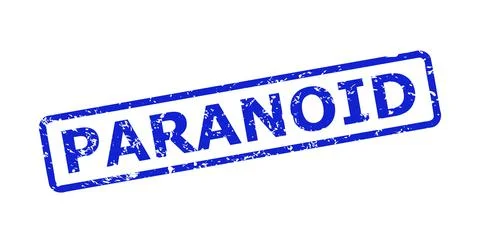 PARANOID Watermark with Corroded Surface and Rounded Rectangle Frame Illustrazione stock