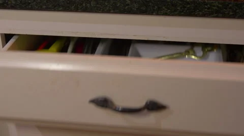 Paranormal activity drawer closing by self Video stock 67435613